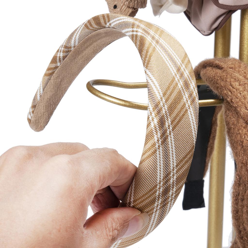 Stylish Gold Headband and Jewelry Organizers Rack Sturdy Alloy Space Saving Designs Display for Accessories