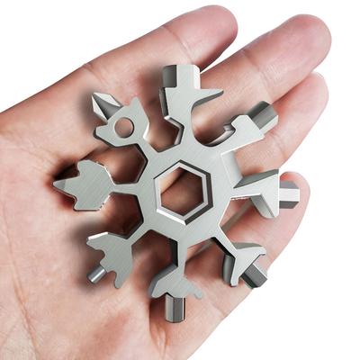 Chiave a fiocco di neve, chiave multifunzionale 18 in 1, strumento portatile EDC multiuso combinato, chiave giroscopica