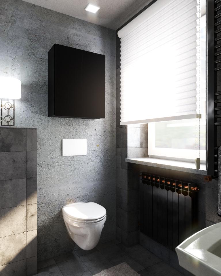 Black Wall-Hung Bathroom Cabinet 60 CM Bathroom Column Bathroom Furniture