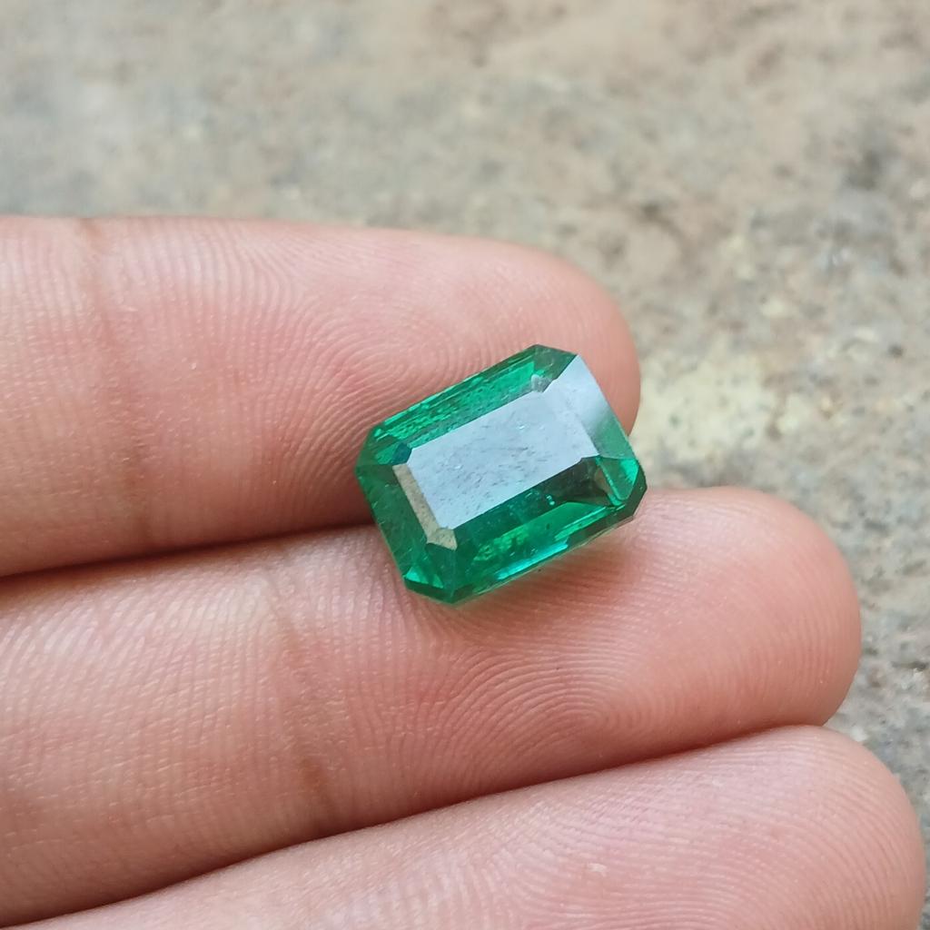 Certified Natural Zambian Green Emerald 5-10 Ct Emerald Cut Loose Gemstone
