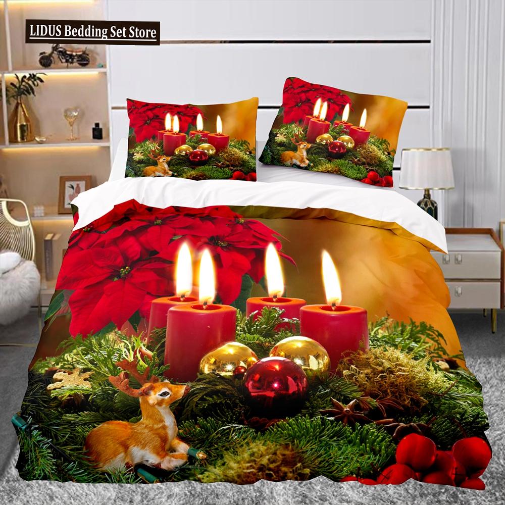 Christmas Gift Pattern Duvet Cover Set Comforter Cover For Kids Boys Girl Teen Polyester Bedding Set King Size With Pillowcases