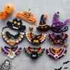 Cute Halloween Pet Cat Dog Woven Scarf Hat Clothing Collar Kawaii Cartoon Cats Dress Up Clothing Costume Pet Accessories