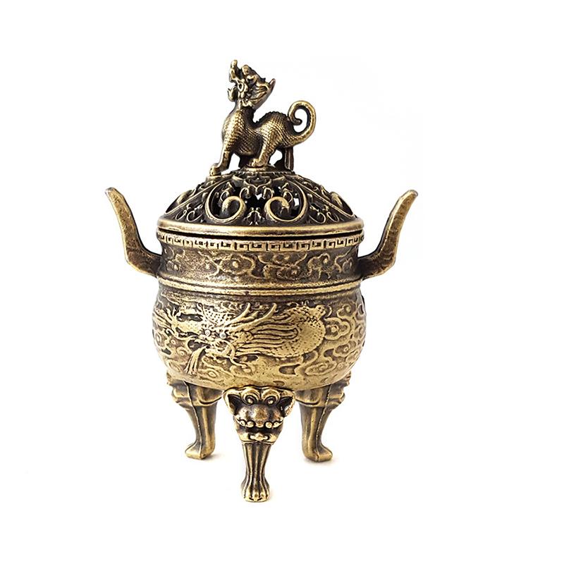 New New Alloy Incense Burner Hollow Out Four Legged Stick Holder Mini Sandalwood Censer Home Decoration