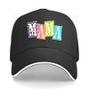 Retro Mama Checker Pop Lettering Sandwich Baseball Cap Sun Cap Outdoor Workouts Hat