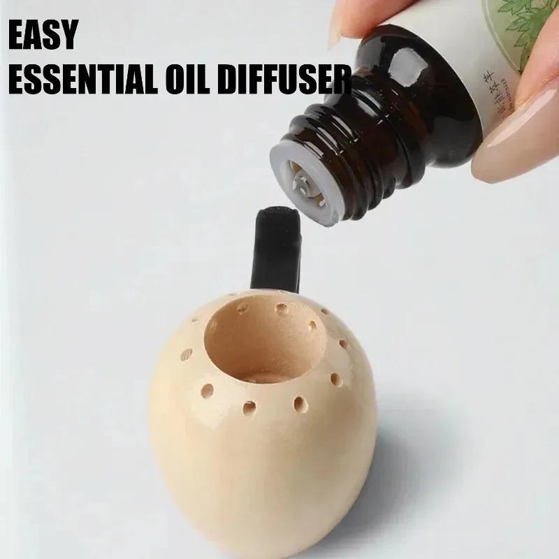 Car Air Freshener Wooden Man Shape Natural Wood Essential Oil Diffuser No Residue for Car Interior Decoration Long-Lasting Scent