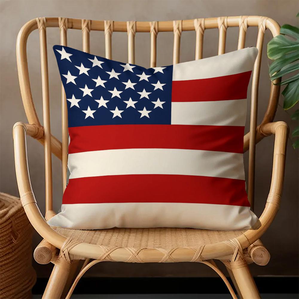 Independence Day Patriotic Pillow Cover American Flag Star Striped Freedom Let Freedom Ring Home Decorations Cushion Case Sofa