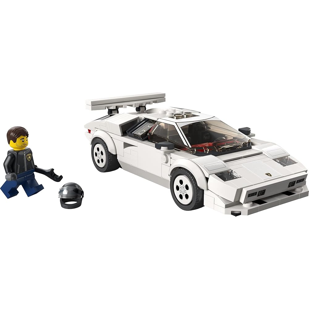 LEGO Speed Champions Lamborghini Countach 76908 Building Kit 1970s Iconic Supercar Model 262 Pieces with Mini Figure and Accessories