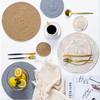 Manteles Individuales Redondos Tejidos de Algodón Resistentes al Calor Antideslizantes Trenzados Lavables para Mesa de Comedor Cocina Decoración del Hogar