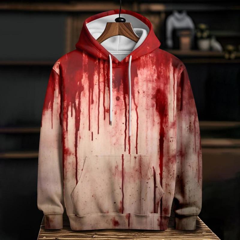 Spring And Autumn Fashion Men's Hoodie Bloody Wound 3D Print Hoodies Street Casual Boy Sweatshirt Men's Oversized Top Clothing