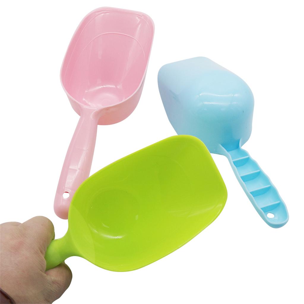 1Pc M/L Thickened Pet Food Shovel Dual Purpose Water and Food Spoon Cats Dogs Colored Plastic Dishes Spade Pet Supplies 3 Colors