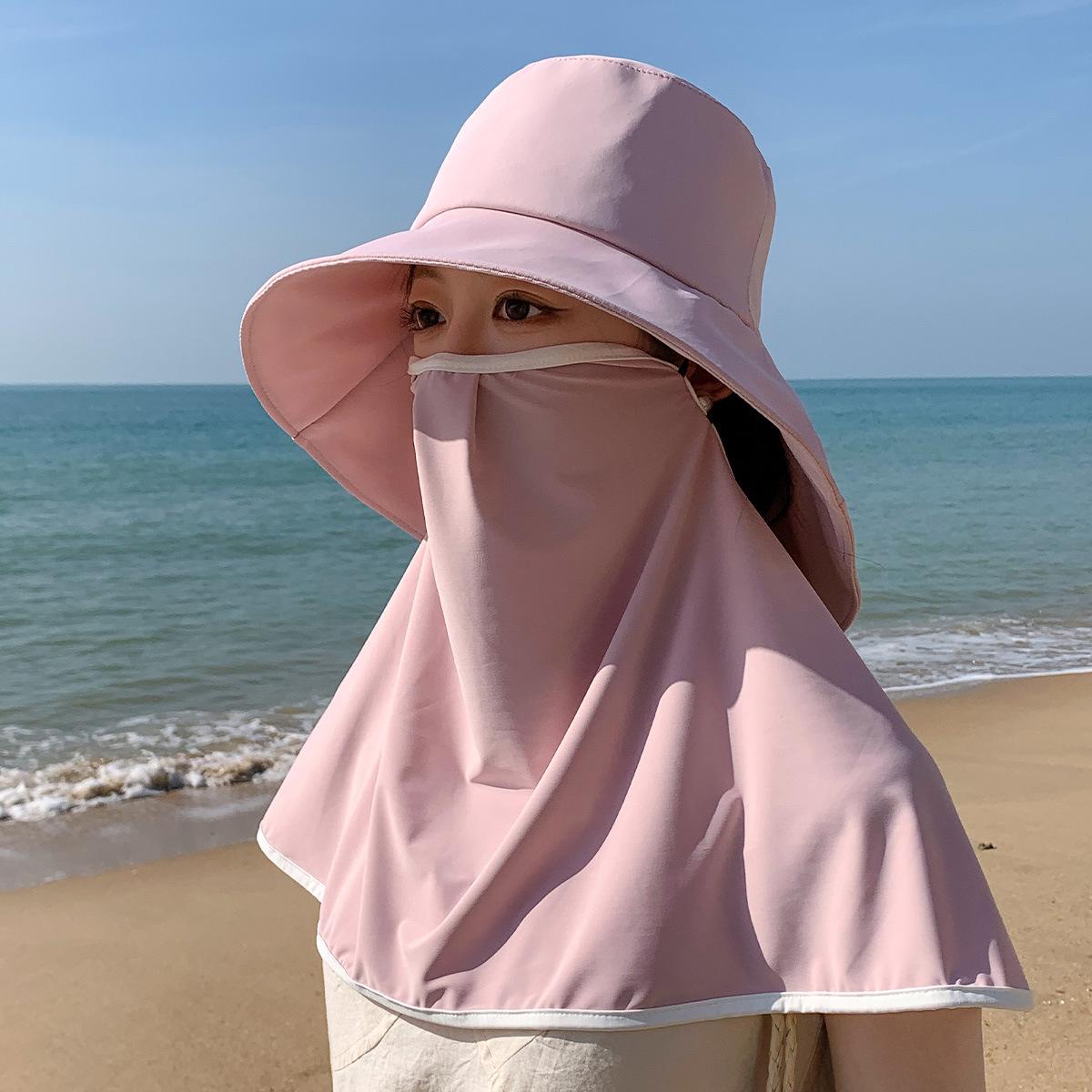 

Summer new outdoor travel face mask, neck protection, shawl hat, women s eaves, all-round sun protection sun hat M（56-58cm）