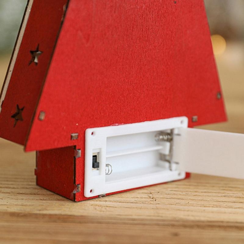 Christmas Cottage Decors Handcrafts LED Lighted Cabin House Festival Ornament for Home and Office Tabletop Display