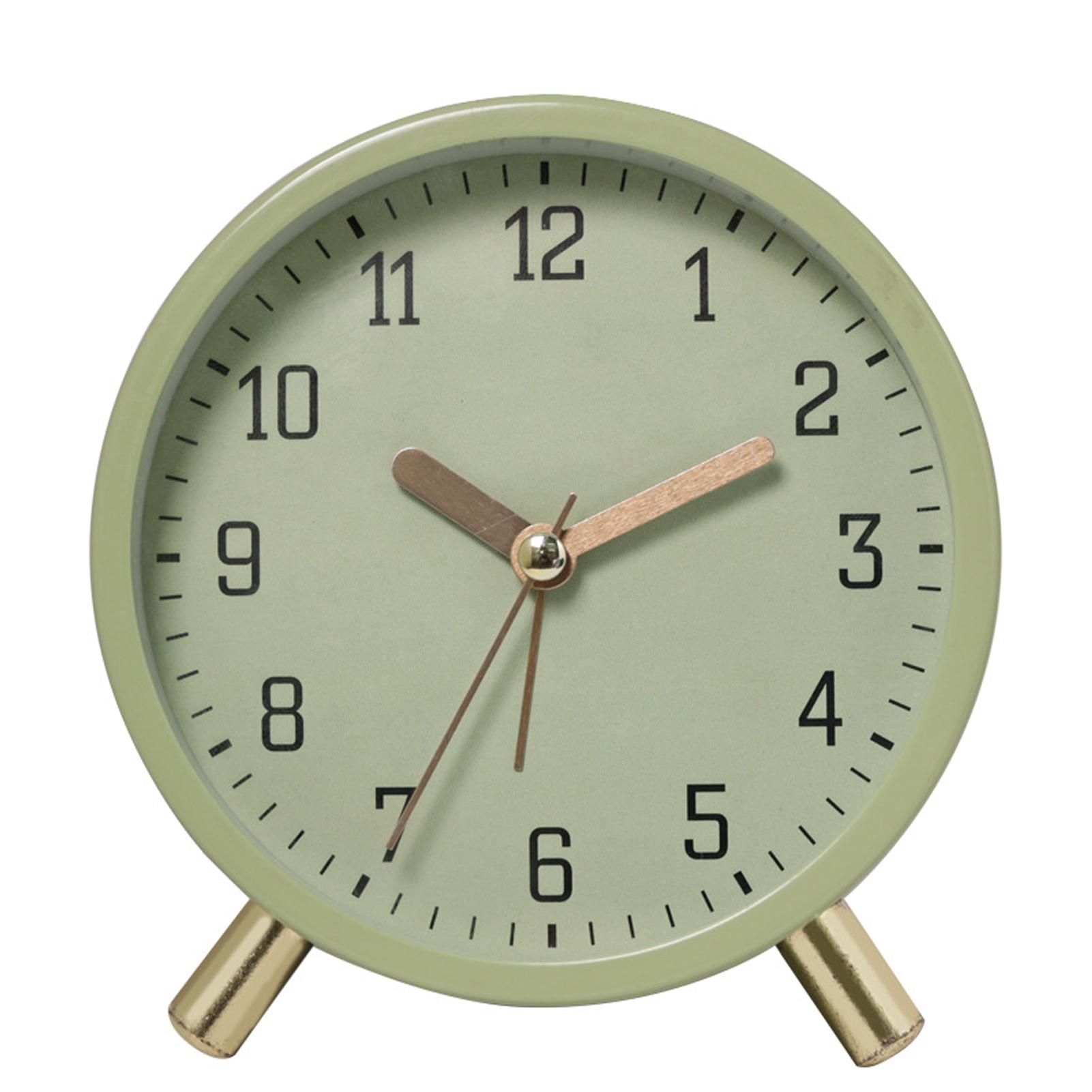 

2026 New Electronic Clock Simple Children’s Small Alarm Clock Creative Mute Household Design-the Silent Function Home Parts зелений
