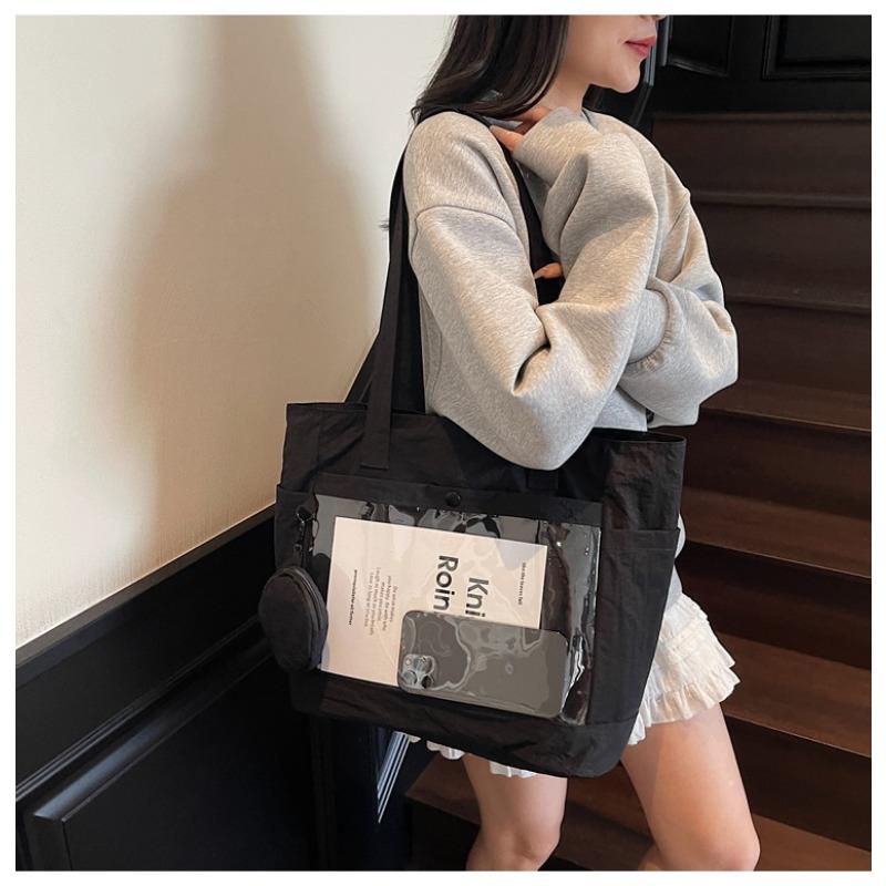 

Canvas bag women s large-capacity new summer versatile simple shoulder leisure student tote bag чорний