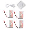 4Pcs Lipo Battery 1500mAh 3.7V 25C JST Head Lithium Battery for Remote Control Cars Helicopters Boats