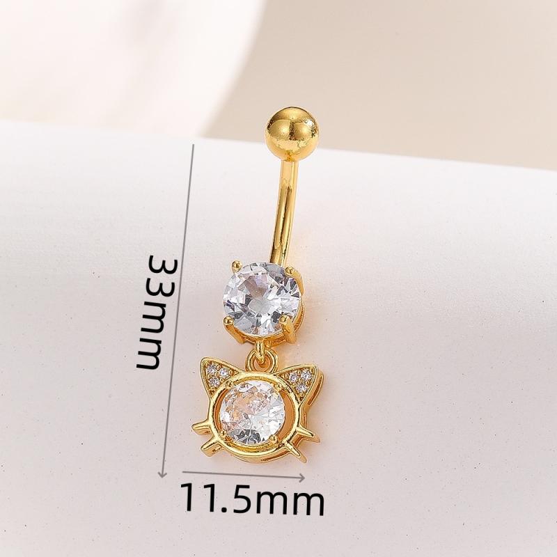 Fashion Zircon Heart Angel Wings Belly Button Ring Crystal Flower Navel Ring Barbell For Women Girls Belly Piercing Body Jewelry
