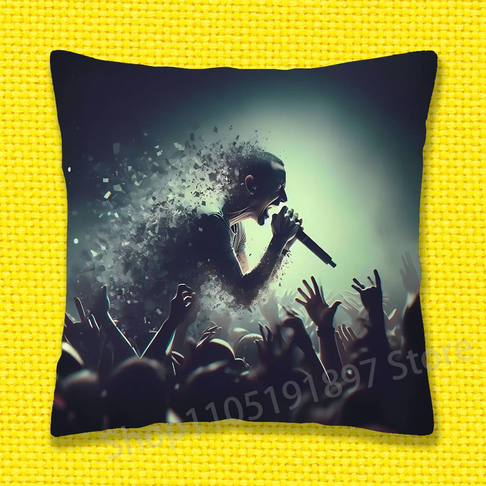 Emily A-Armstrong L-Linkin P-Park Kuddfodral För 30x30cm 40x40cm 45x45cm 50x50cm 55x55cm Fyrkantigt Soffkuddfodral Överdrag