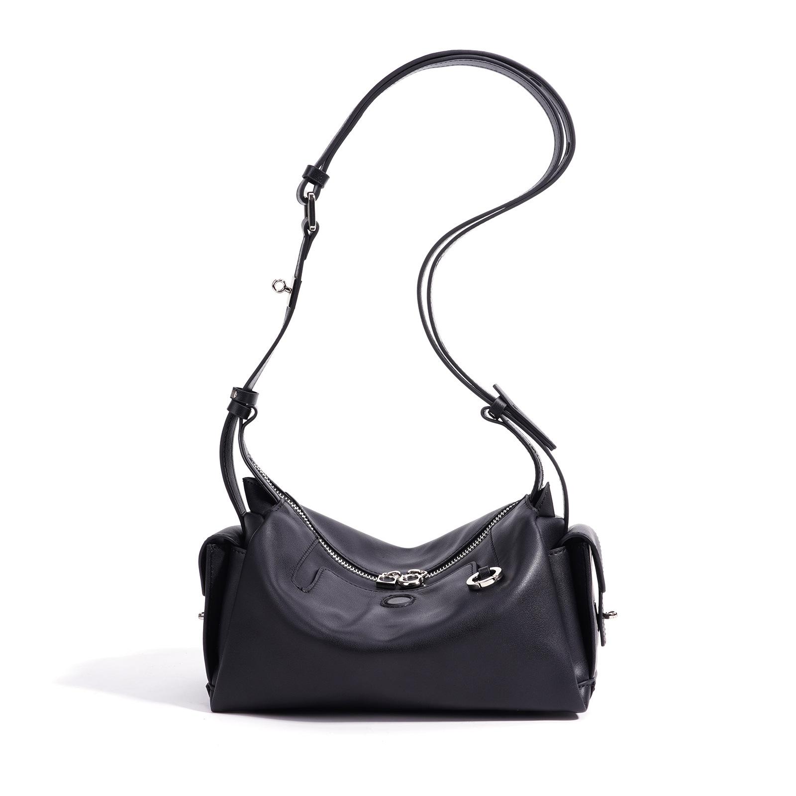

Versatile Large Capacity Pillow Bag, Retro High-value Camera Bag, High-end and Niche Women s Casual Shoulder Crossbody Bag Bottom length 25cm, width 13cm, height 14cm чорний
