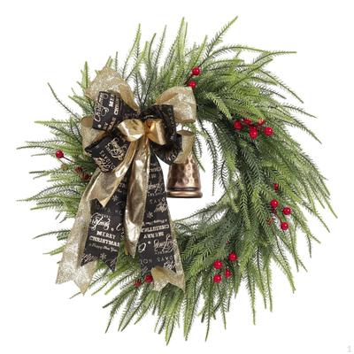 Christmas Wreath Garland for Front Door Indoor Outdoor Decorative Artificial Wall Hanging