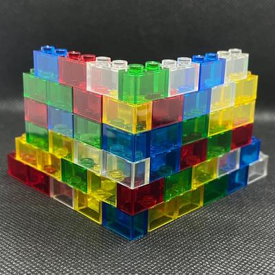 40 teile/los Transparent Klar Ziegel 1x2 Baustein MOC Ziegel Teile Spielzeug für Kinder Kompatibel mit 3004