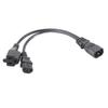 C14 Male to C13 Nema 5‑15R Female Y Splitter Power Cord 1 in 2 Out 10A 250V Waterproof Power Extension Adapter Cable