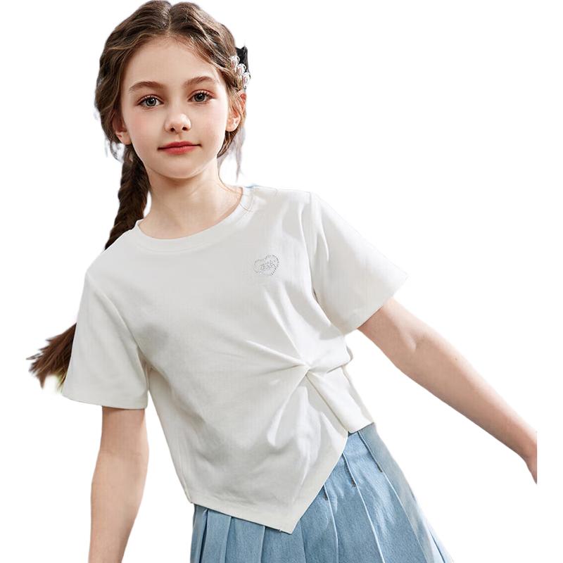 ASK JUNIOR Girls  Pleated Short-Sleeve T-Shirt 140
