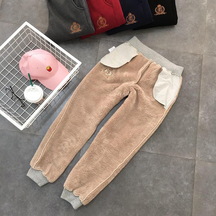 Didelio dydžio kelnės Kašmyro haremo šiltos kelnės moterims Žiemos sportinės kelnės Moteriškos kelnės aukštu liemeniu