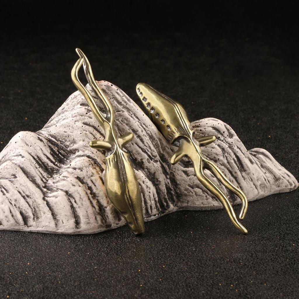 Kovová figurka chobotnice Mosazné mořské organismy Vintage domácí dekorace Dekorace na kancelářský stůl Mini simulační zvíře Suvenýr Dárek