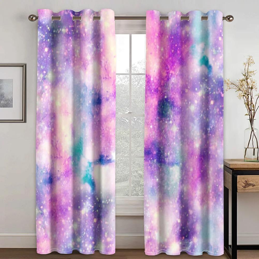 Vibrant Water Painting Luxurious Window Panel Drapes in the Kids Bedroom Living Room Hall Treatments Kitchen Decoration Drapes Blinds