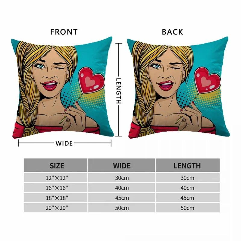 Pop Art Kissenbezüge für 45x45 Kissen Dekorative Sofakissenbezüge 60x60 Kissenbezug 40x40 Paarkissen Kissenbezüge 50x50