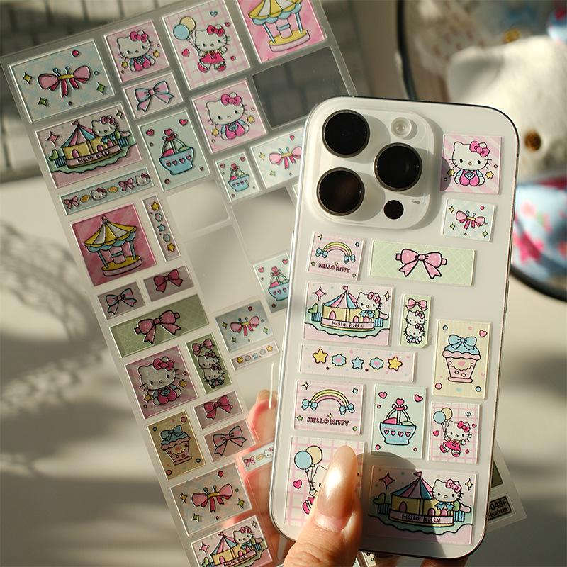 Sky Cute Kitty Amusement Park Carousel Stickers for Phone and Tablet Planner