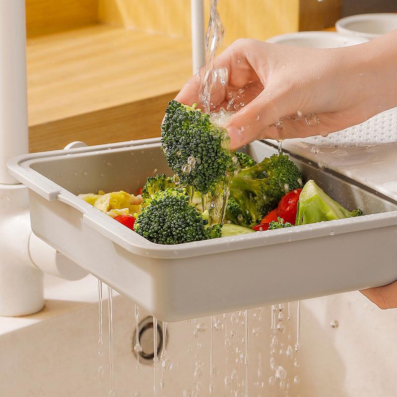 

Многофункциональная овощерезка 6-в-1 ручная компактная разделочная доска для овощей нескользящая корзина для слива 1pc