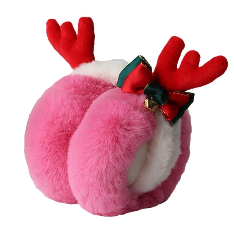 

Взрослые рождественские наушники в форме рогов для улицы, плюшевые утеплители для ушей, ветрозащитные для девочек