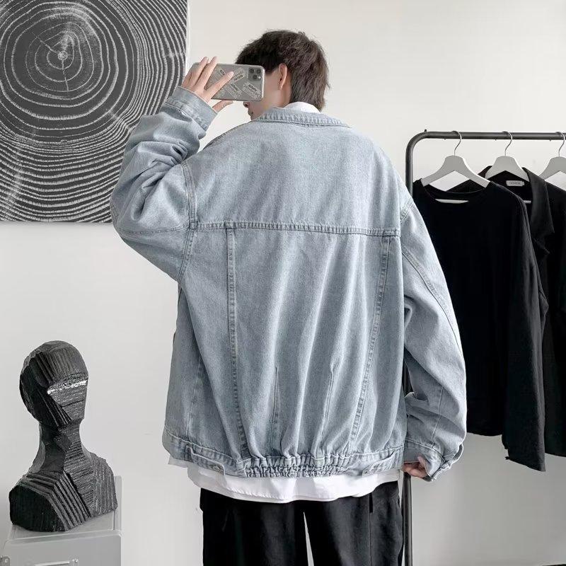 Американская ретро джинсовая куртка мужская корейская версия модная большая свободная — фото 4