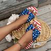 2026 Summer American Flag Bow Thong Flat Sandals - Old Money Style