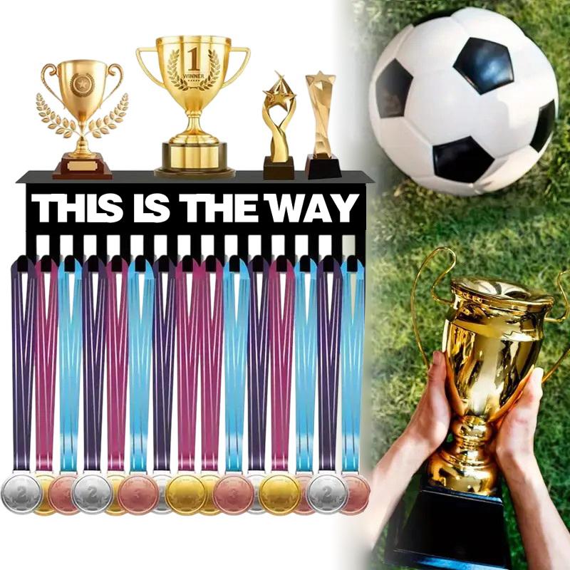 Medaillen-Ausstellungsständer mit 15 Haken, Wandmontierter Pokalständer, Schlüsselhaken, Geeignet für Medaillen, Bänder und Dekorationen, Raumdekoration