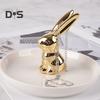Mini Ceramic Animals Figurines Miniature Rabbit Cat Llama Pineapple Statue for Tabletop Mantel Desk Shelf Decor