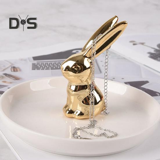 Mini Ceramic Animals Figurines Miniature Rabbit Cat Llama Pineapple Statue for Tabletop Mantel Desk Shelf Decor