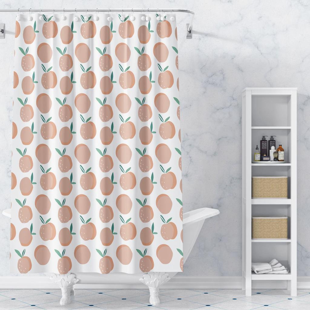A Variety of Fruits Washable Dirt-Resistant Shower Curtain Shower Head Waterproof Polyester Bath Curtain For Home Decor