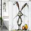 Easter Shower Curtain Bunny Easter Yellow Eggs Messy Pen Art Drawing Spring Holiday Bunny Bathroom Decor Polyester Shower Curtai