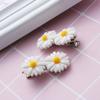 Yellow Mini Flower White Women Acrylic Flower Clip Barrettes Hairpins Hair Clips