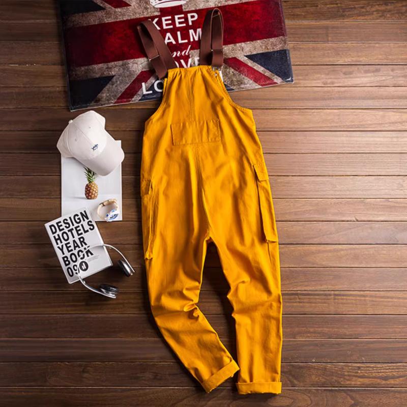 Retro Casual Jumpsuit for menn Løs overall med flere lommer. Kjeledress for menn