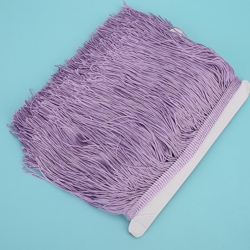 10yd 14cm Langer Fransen Latein Kleid Quasten Polyester Spitze Besatz Band Nähen Bühne DIY Vorhang Bekleidungszubehör Violett