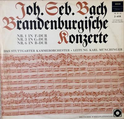 LP Schallplatte BACH / KARL MÜNCHINGER, STUTTGARTER - Brandenburgische Konzerte Nr.. 1, 3 & 6 BD545B Decca Deutschland Klassik Gebraucht