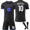 נוער ילדים מבוגרים שם מותאם אישית ערכות כדורגל 25/26 בארסה ממבה שחורה #10 מסי סט גופיות אימון ספורט עם גרביים