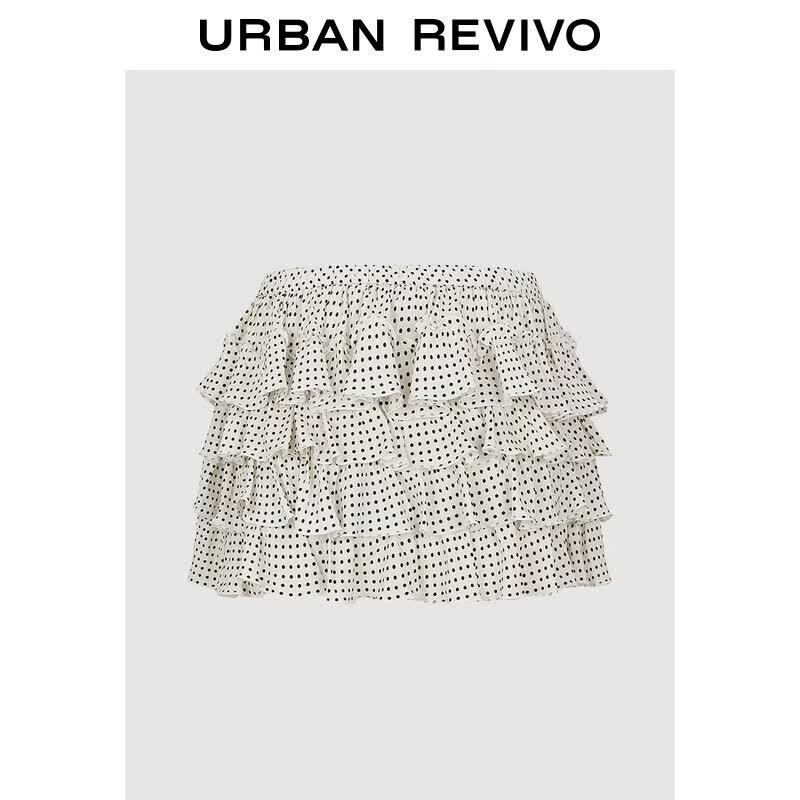 UR Polka Dot Tiered Mini Skirt XS