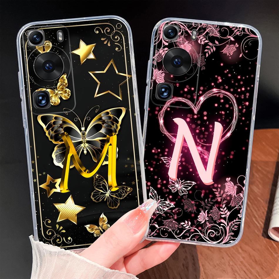 Phone Case For Huawei P60 P50 Pro P50E Lovely Letters Lightweight Soft TPU Transparent Silicone Shell For Huawei P 60 P 50 Cover