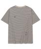 SLOWACID Pigment Stripe Stamp Short Sleeve T-Shirt [Oatmeal]