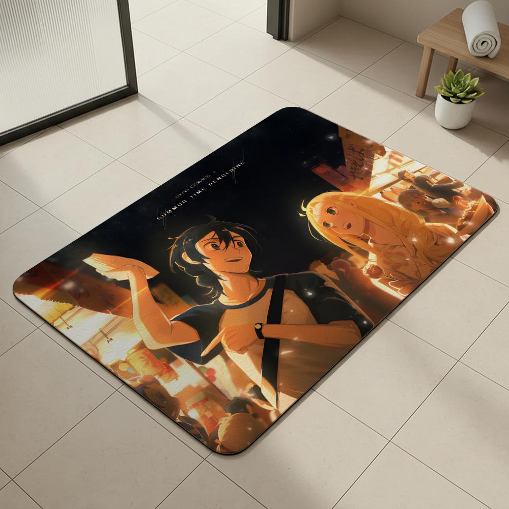 Anime S-Summer T-Time R-Rendering Floor Mat Diatomite Bath Mat, Quick Dry, Absorbent, Multi-Scene Mat 40cm x 60cm