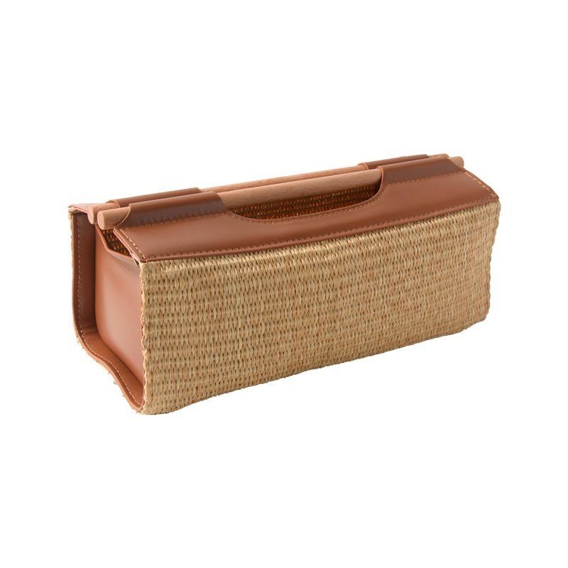 1pcs Straw tissue bag multifunctional tissue box household storage desktop paper box desktop decoration